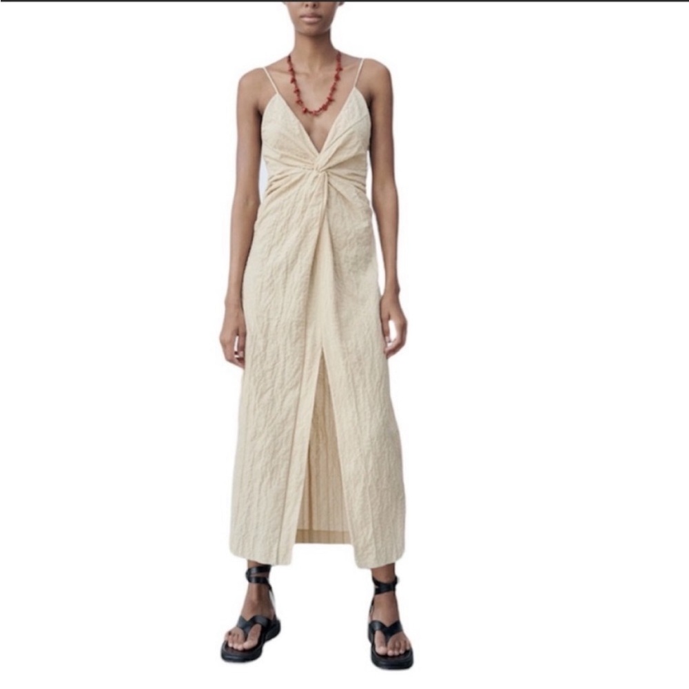 Zara texture Cream Dress